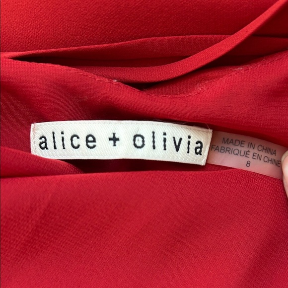 Alice + Olivia Deep Red Ashland Silk Camisole Slip Dress | 8 - Picture 5 of 8